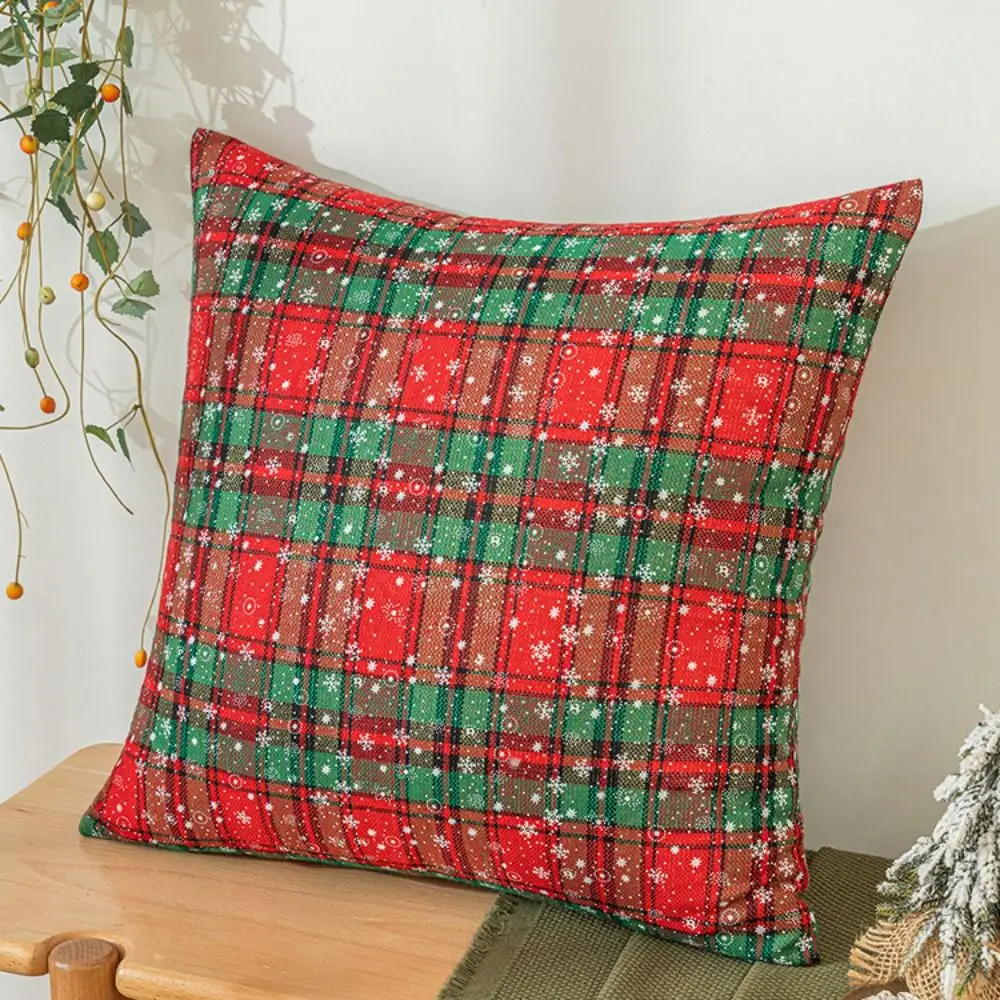Home Decor Snowflake Pattern Christmas Pillowcase Square INS Style Throw Pillowcover 45x45cm Red Cushion Cover Sofa/Bed