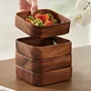 Stackable Wooden Tray Desktop Wood Storage Nut Box Creative Dessert Fruit Plate Creative Japanese tableware Home Decoration 1