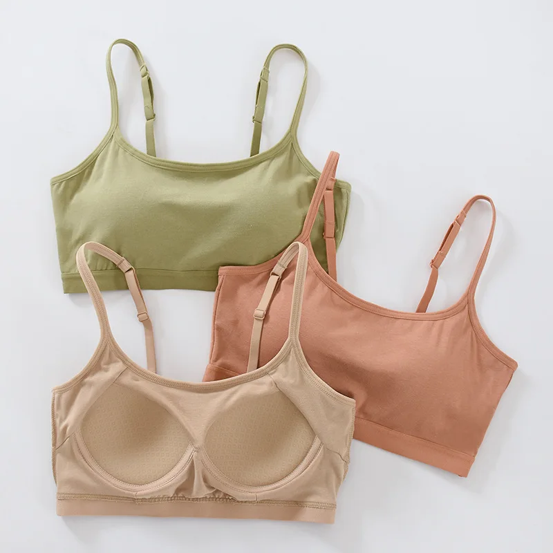 

No Wire Underwear for Women No Trace with Breast Pad Thin Anti-slip Tank Top Cup Halter All-in-one Wrap Chest Top Multi-color