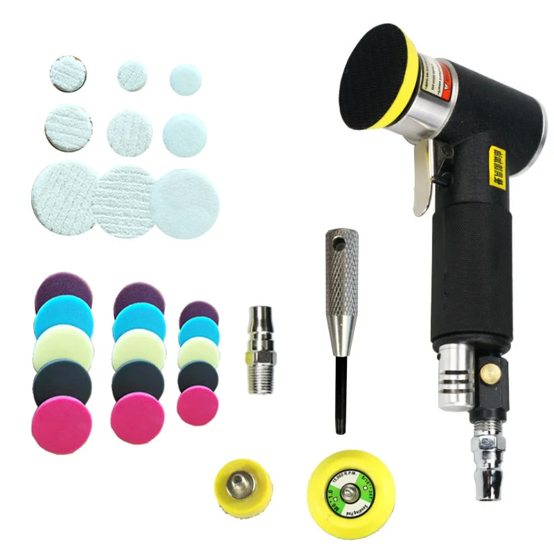 Orbit Air Sander Mini Portable Pneumatic 2"/3" Grinding Machine Set for Car Polishing High Speed Air Powered Polisher Tool