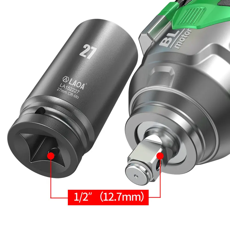 LAOA 17-32mm Hex Socket Wrench 1/2 inch Head Used on Ratchet Wrench Drill Torque Spanner Deep Sleeve for Pneumatic Electric Tool 3