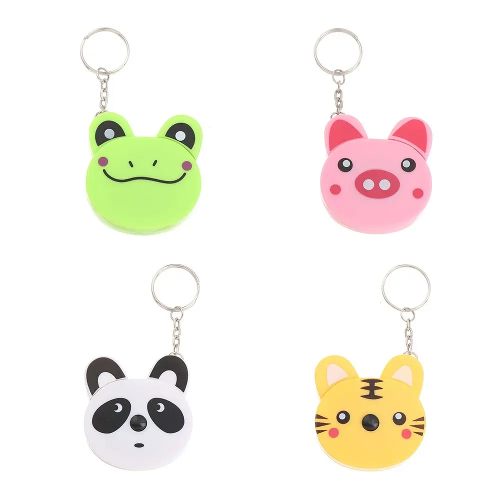 

Keychain Leather Ruler Mini 1M Measuring Ruler Automatic Stretch Ruler Cartoon Animal Tape Measure Sewing Measure Ruler