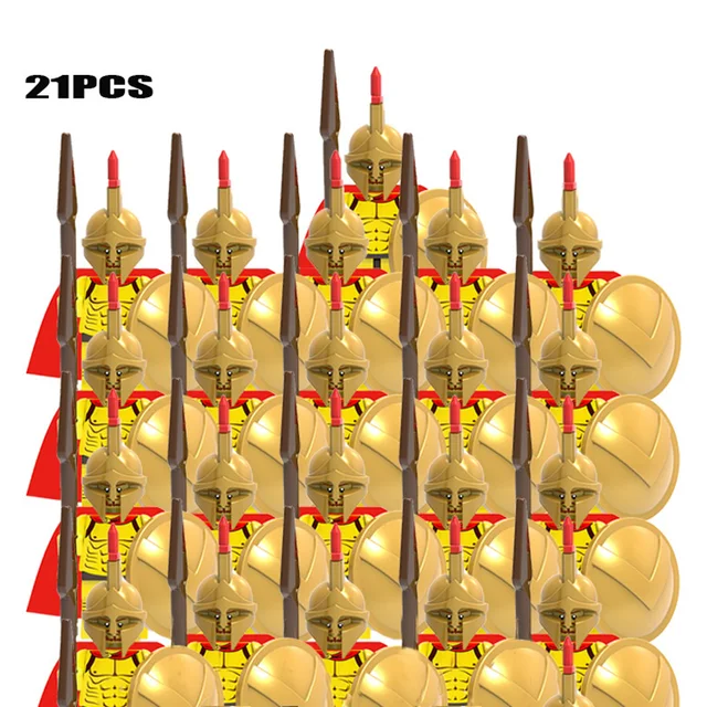 Oeny 21 Stuks/set Castle Royal King's Knight Rome Spartacus Medieval Age Soldiers Red Lion Figure Compatible Building Blocks 6