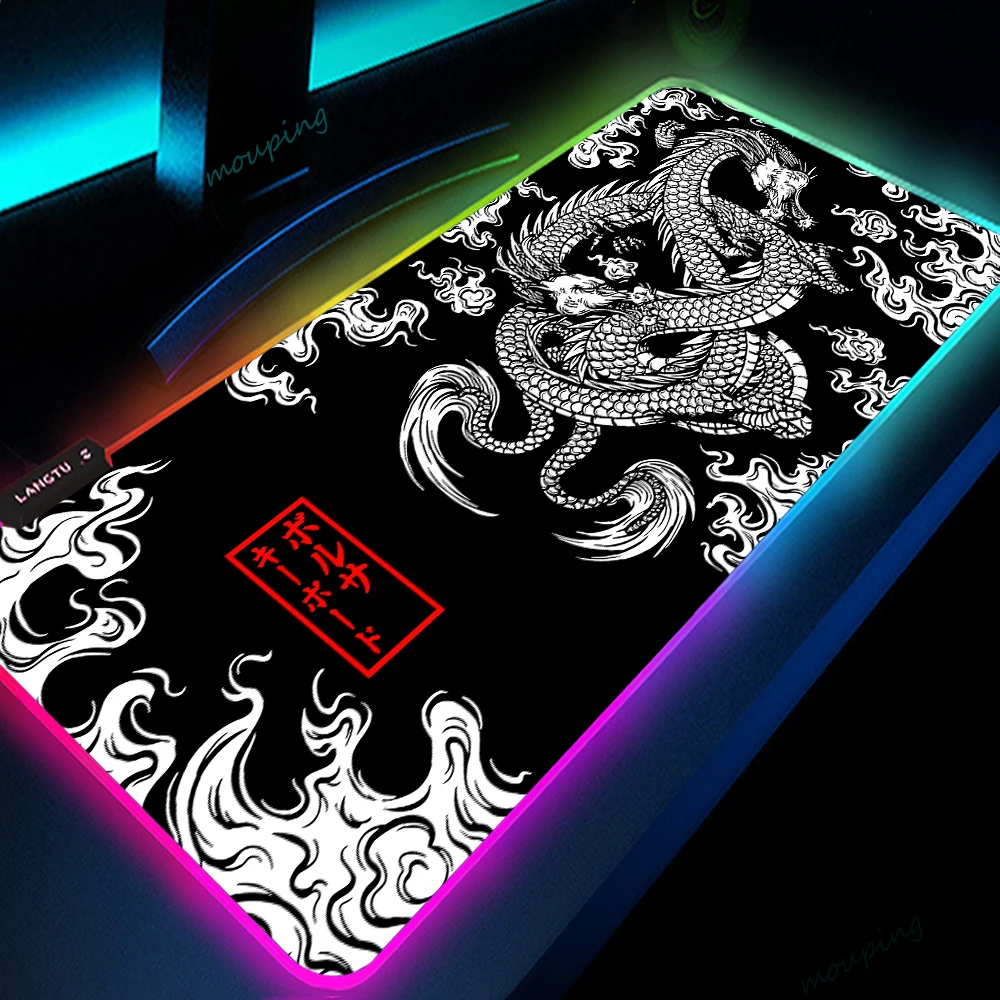 RGB Custom Mouse Pad DIY Deskmat Black Gamer Accessories Large LED Light MousePads XXL Gaming PC Computer Carpet with Backlit