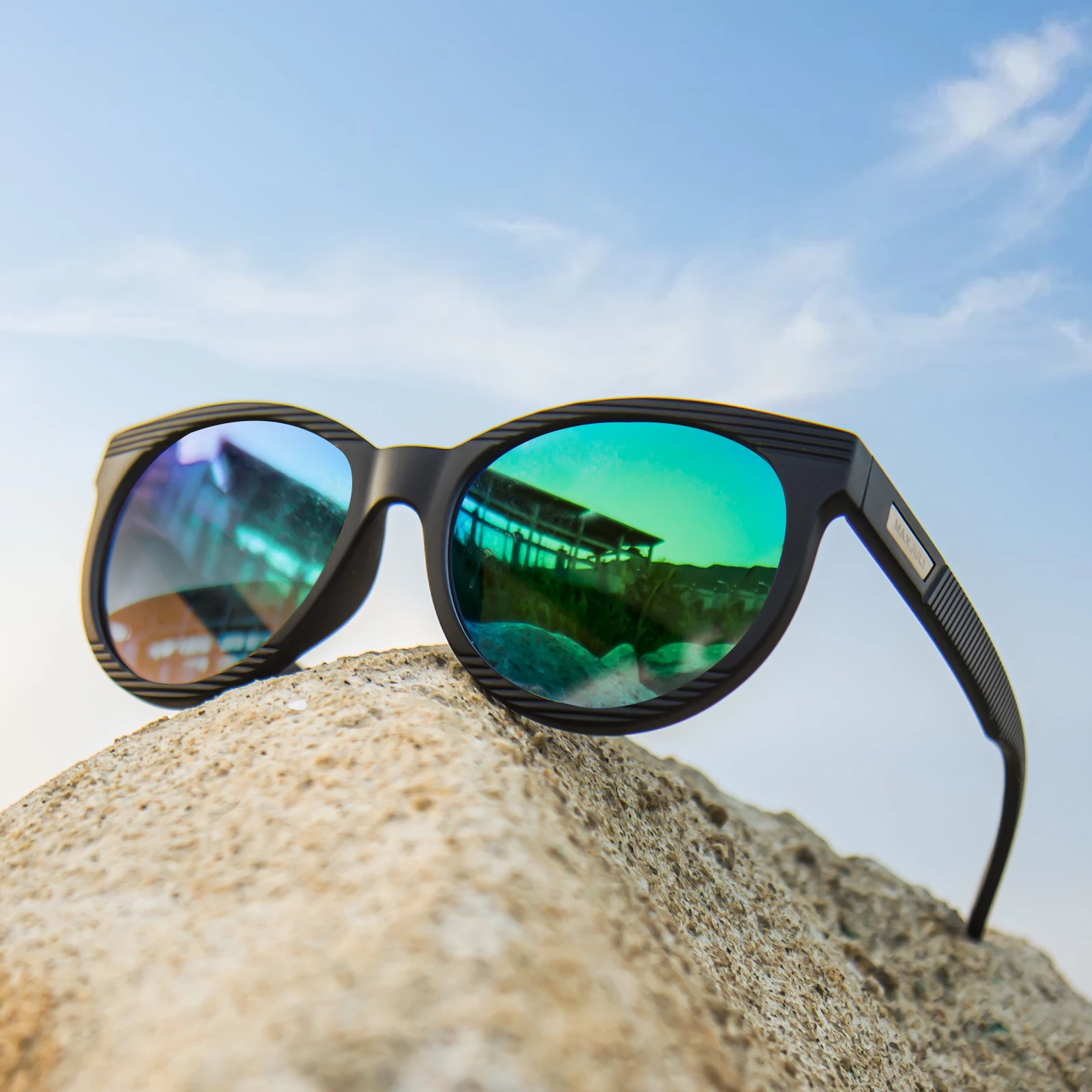 MAXJULI Polarisierte Runde Sonnenbrille für Frauen Männer mit Big Heads Sonnenbrille UV Schutz Angeln Brillen 8128 – Detail 9