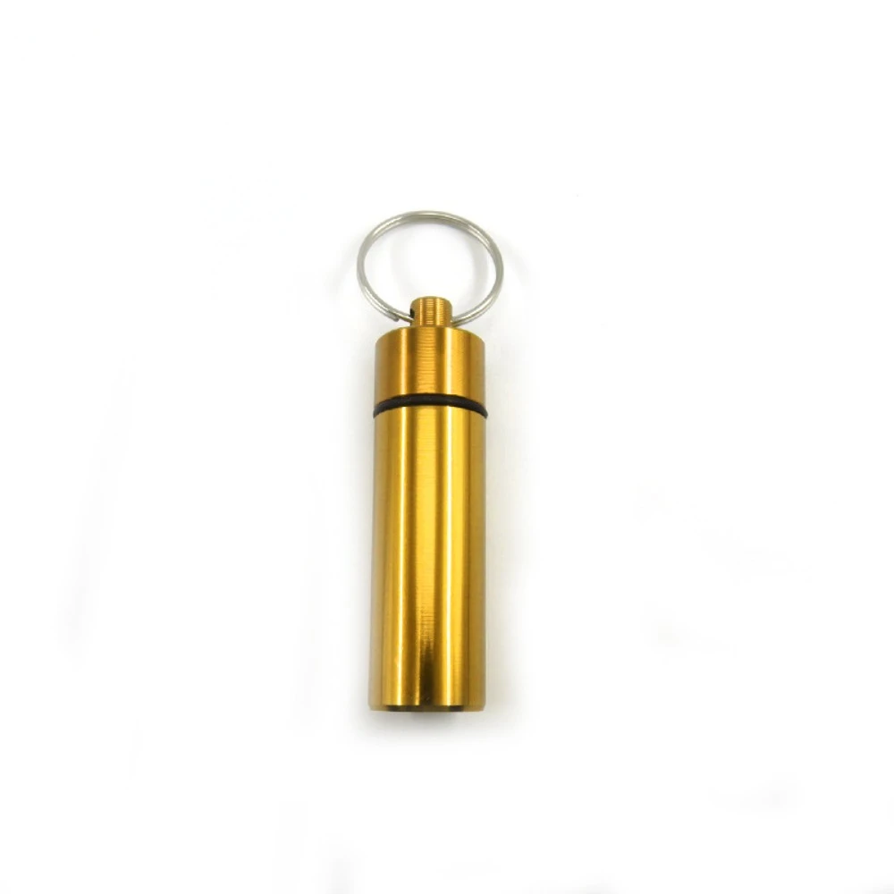 Mini Flacon Étanche Porte-Pilules En Laiton - 86x10mm - Porte-Cure-Dents De Poche