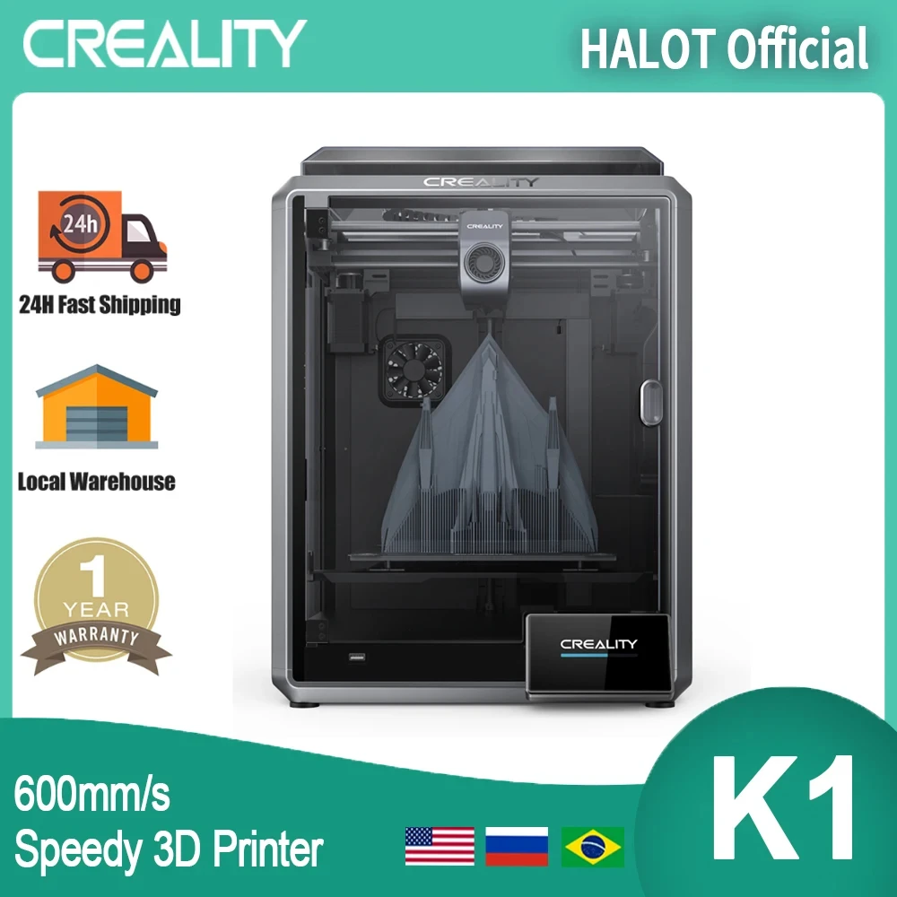 Creality K1-Imprimante 3D Prquinze, 600 mmumental, haute vitesse avec 4.3  documents en effet, écran tactile, touristo-gear, impression directe par