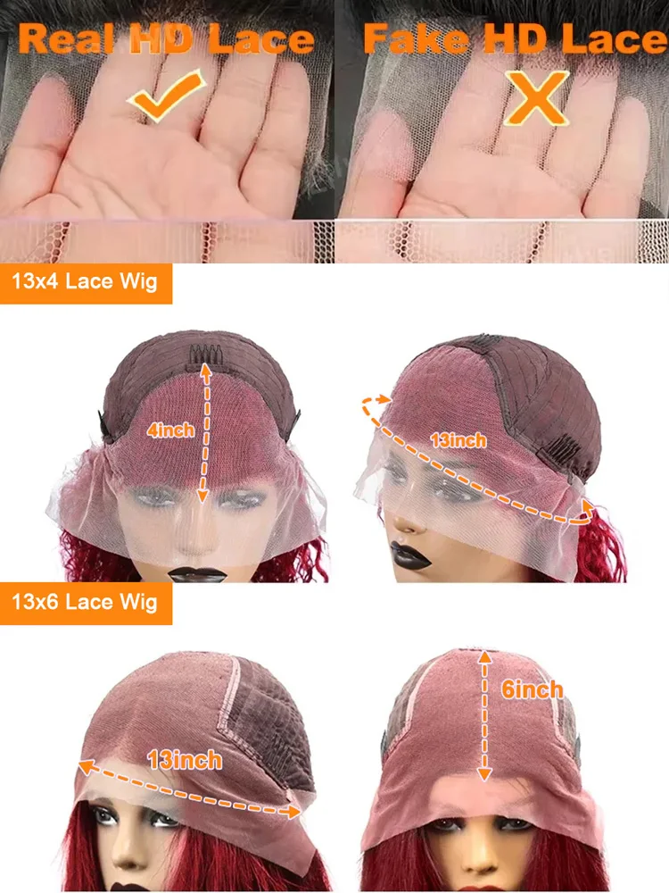 100% Human Hair Deep Wave 99J Burgundy 13x4 Lace Frontal Wig 13x6 Curly 30 40 Inch HD Lace Front Wigs Red Water Kinky Brazilian - Image 6