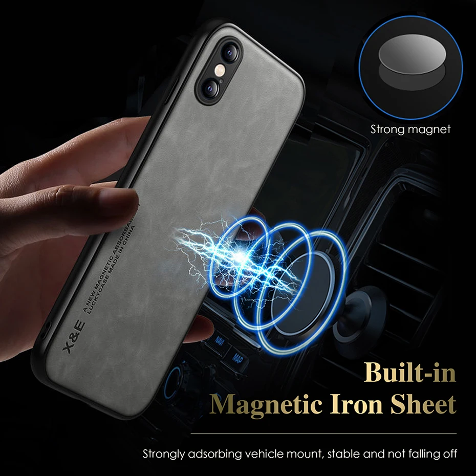 Premium Luxury Genuine Leather Magnetic Phone Case - Soft Shell Design