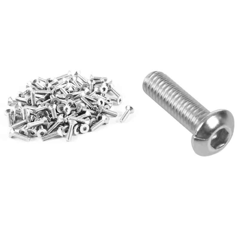 HLZS 100Pcs 304HC Hex Countersunk Flat Head Bolts Screws M3x12mm With ...