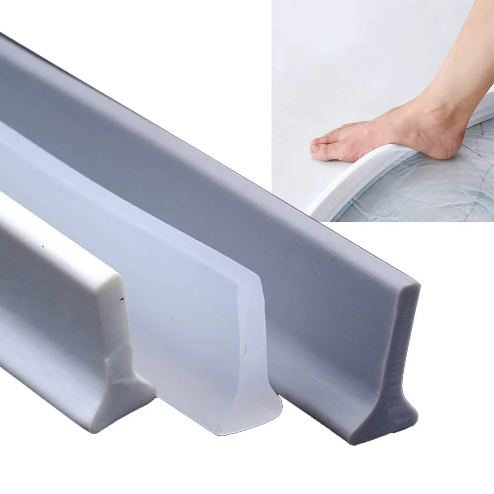 

1-3M Bathroom Water Stopper Silicone Retaining Strip Bendable Water Shower Dam Flood Barrier Dry And Wet Separation Blocker