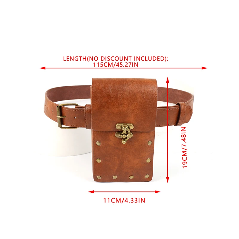 Vintage Renaissance Festival Pu Leder Gürtel Hüft tasche mit Beutel und Trank Flaschen halter Halloween Hexe Cosplay Set – Detail 1