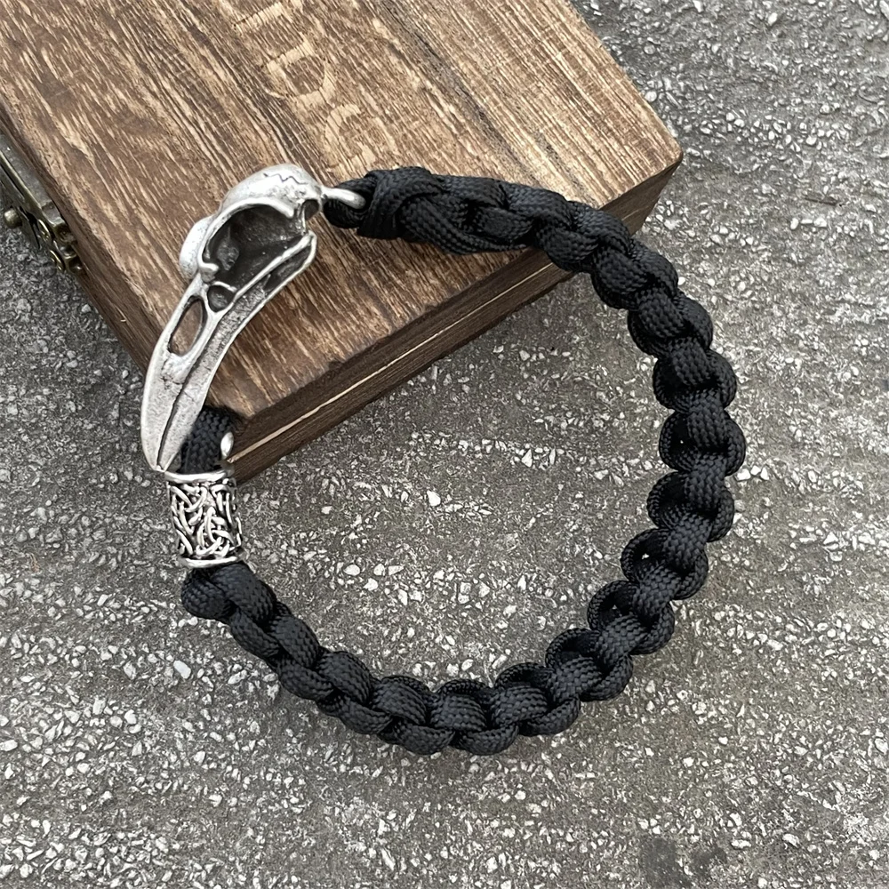 Retro Viking Odin Raven Skull Bracelet Men Women Gothic Diy Trinity Dragon Beads Wicca Jewelry Accessories Dropshipping 2