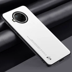 Luxury PU Leather Matte Phone Case - Premium Silicone Protection Cover Coque for Mi 10T Lite 5G (White)