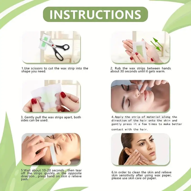 Painless Hair Removal Wax Strips Waxing Wipe Sticker Professional Facial Body Leg Lip Hairs Remove Wax Paper Women Men Use