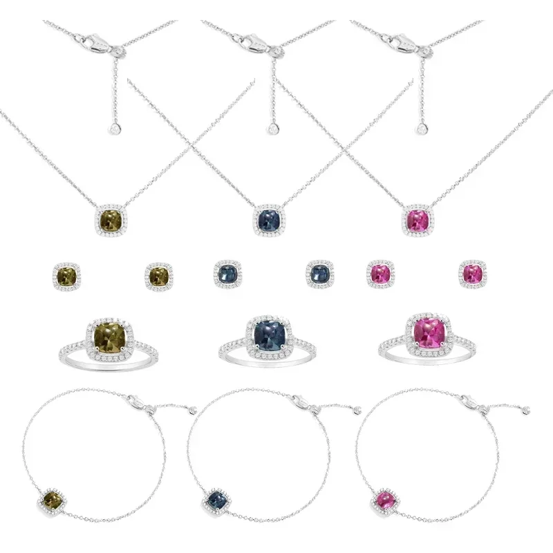 

Регулируемые квадратные серьги-гвоздики Pumm S925 из серебра 925 пробы, ожерелье, браслет, кольцо, модный персонализированный женский подарок