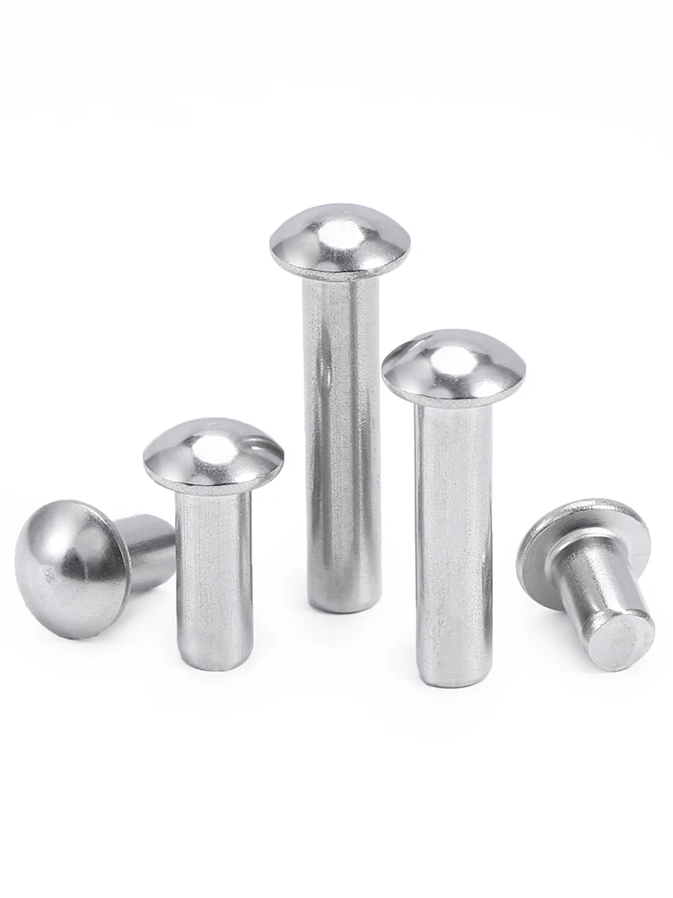 304 Stainless Steel Rivets M2-M8 Round Head Solid Self-plugging