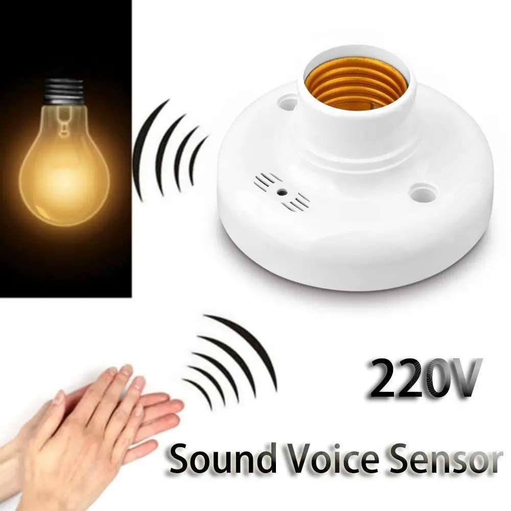 Lamp holder lamp bulb holder lamp base Sound Voice Control Sensor Lamp Base Delay Switch AC220V Light Socket Adapter E27 Screw Lighting Accessories LED Bulb Holder