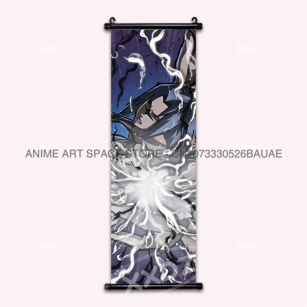 Naruto Anime Hanging Wall Art: Uchiha Sasuke & Jiraiya Scrolls Poster
