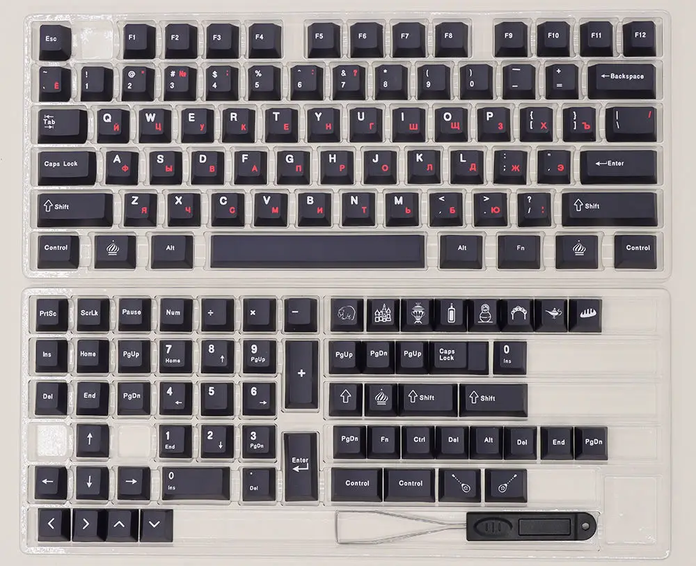 Teclado Russo para Teclado Mecânico Preto Vermelho Perfil Cereja Pbt Dye-sub Inglês Layout Faça Você Mesmo Ikbc Personalizar 134 Chaves - Imagem 5