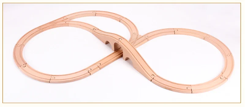 Kinder Holzschiene Zubehör Kombination Universal Schiene Buchenholz Eisenbahn Zug Gleis Spielzeug Fit Biro Alle Marken Schiene – Detail 4