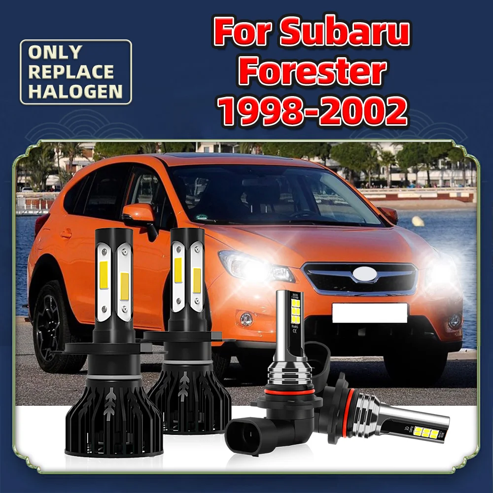 H4 Led Headlight 12000Lm Cob Chips 90W Lampadine 6000K White Turbo 12V 9005 Fendinebbia Per Subaru Forester 1998 1999 2000 2001 2002