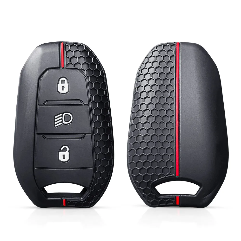 Shell Cover Holder Car Key Fob Case For Peugeot 208 DS3 5008 DS5 DS6 For Citroen C4 C5 X7 Silicone Rubber Smart Remote Key Cover for key case cover key case car key shell flip key fob shell