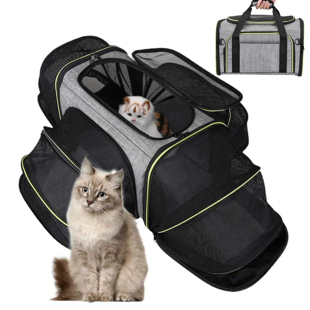 Pet Travel Bag Cat Seat Travel Handbag Pet Supplies Zipper Adjustable Breathable Foldable Expandable Small Medium