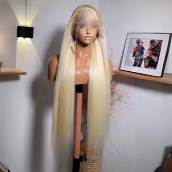 613 Honey Blonde Color Synthetic 13X4 Lace Front Wig For Black Women Straight Preplucked Bleach Knots Soft Cosplay Daily Party 1
