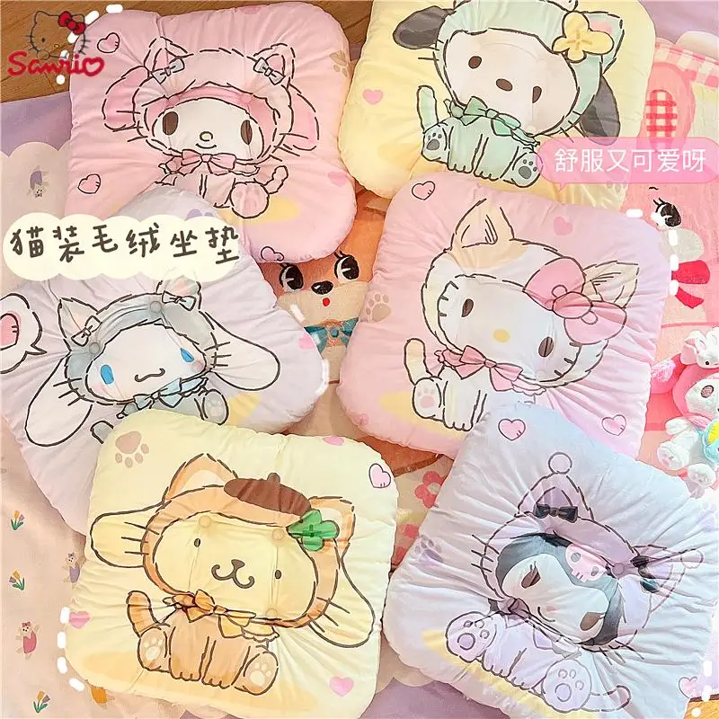 

40Cm Anime Cartoon Sanrios Plush Hello Kittys Kuromi Cinnamoroll Pochacco Kawaii Cute Students Warm Cushion Children's Gifts