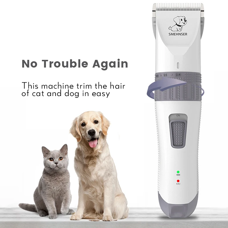 

Pet Grooming Clippers Quiet Powerful Cat Dog Hair Trimmer Cordless Low Noise Electric Rechargeable Pet Shaver Cutter Machine