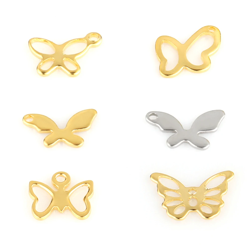 

20pcs/lot Stainless Steel Charms Geometry Butterfly Pendant For DIY Earrings Necklace Jewelry Supplies Handmade Making Findings