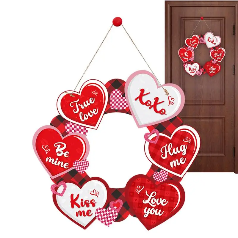 Segno Della Porta Di San Valentino Segno Della Decorazione Di San Valentino Felice Segno Della Porta Della Lettera Di Amore Di San Valentino Per La Fa