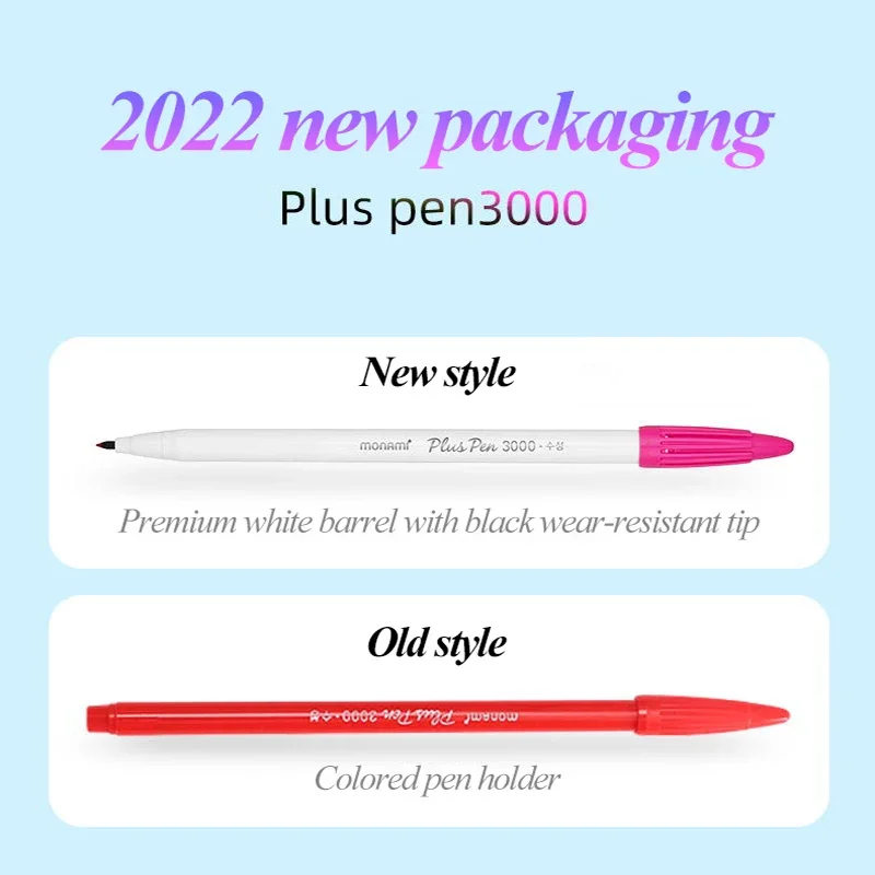 Plus Pen 3000 Water-based Gel Pens Hand Account Hook Line Pens Fiber Gel Pen Writing/Graffiti/Notes Canetas Stationery 3
