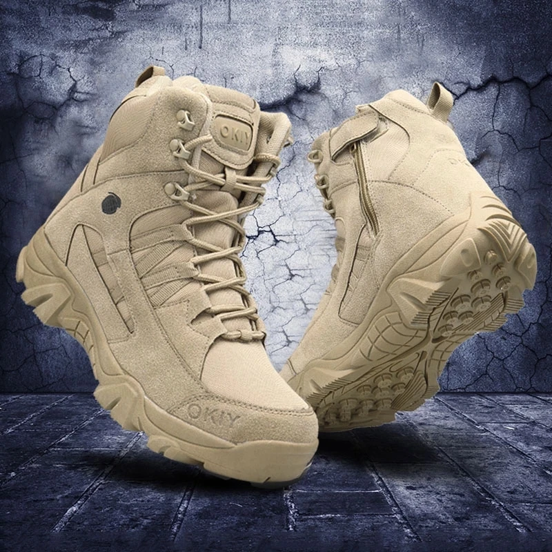 Men's Boots Fashion Outdoor Boots Breathable Hiking Autumn Shoes Sneakers lightweight Non-slip Men Desert Ankle hiking shoes