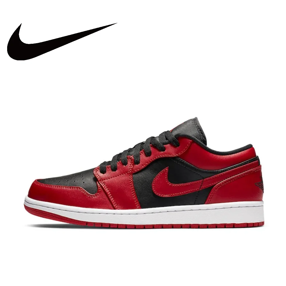 thumbnail image 1 of Zapatillas de baloncesto Nike Original Air Jordan 1 Low para hombre, de caña baja, cómodas, antideslizantes, resistentes al desgaste, en color blanco y negro, 1 of 5