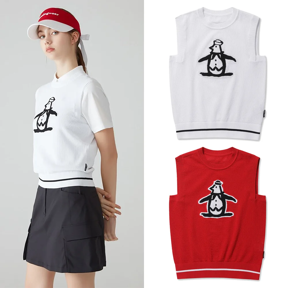 Women's Knitted Vest Versatile Sporty Autumn Golf Tops women knitted vest