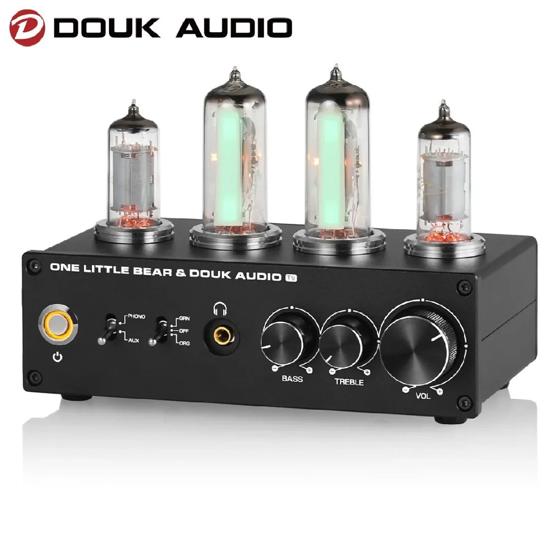 Douk Audio T9 Hifi Magic Eye 6 E2 Tubo A Vuoto Stereo Preamp Mm/Mc Phono Stage Per Home Giradischi Amp