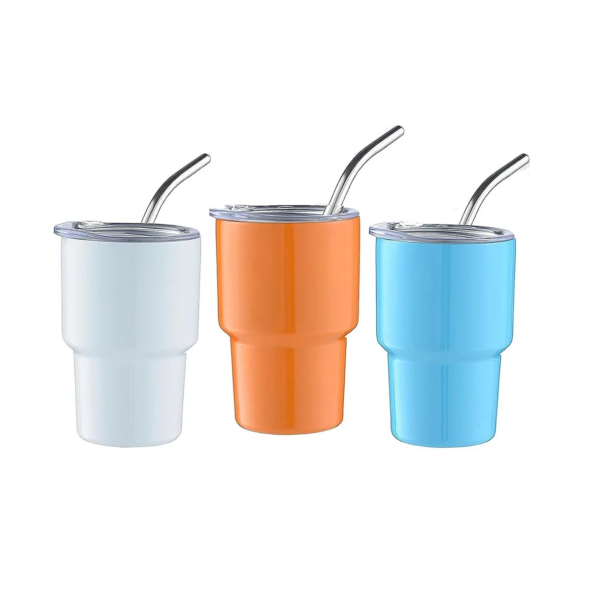 

3Pack Mini Tumbler Shot Glass with Straw & Lid, Mini Tumbler Cups, Double Wall Tumbler Shot Glasses, 2Oz(C)