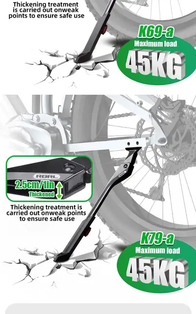 Cavalletto Bici RBRL Regolabile 24-29 Pollici - In Lega Alluminio Per MTB, Strada E E-Bike