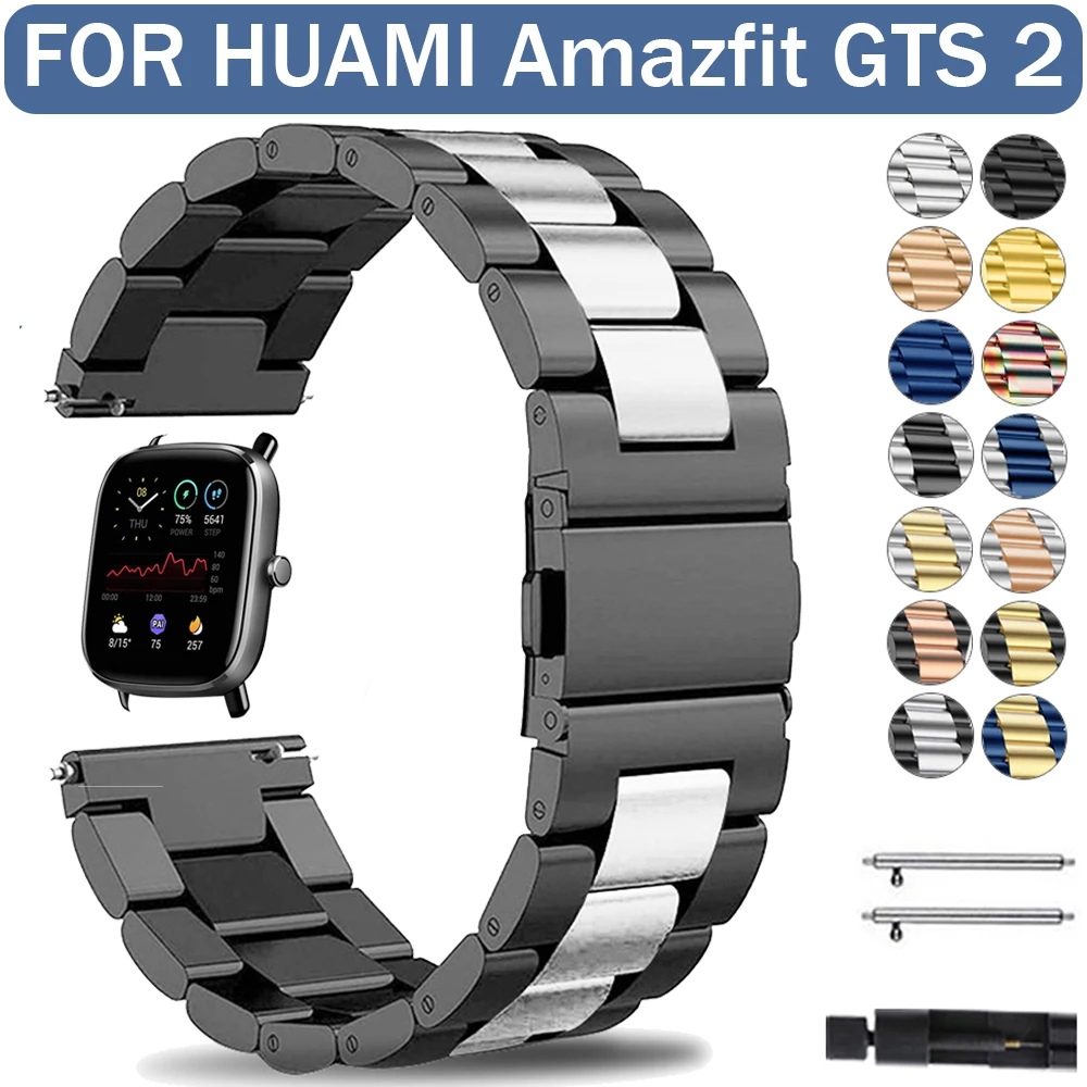 

20/22mm Stainless Steel Wrist Strap for Huami Amazfit GTR 4 3 Watch Metal Bracelet for Amazfit GTS 4 2 2e Wrist Band Accessories