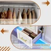 75” Tall 3 Doors Armoire Wardrobe Closet with 2 Drawers and LED Lights, with Shelves and Hanging Rod, Wardrobes 5