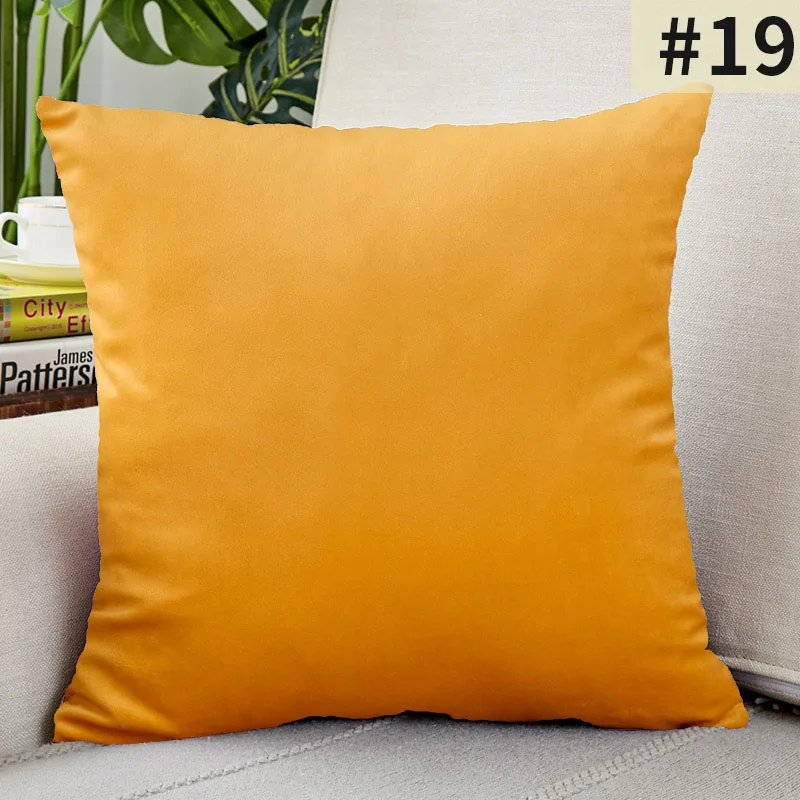 Luxurious Velvet Solid Color Decorative Throw Pillow Cover for Sofa and Living Room Decor
