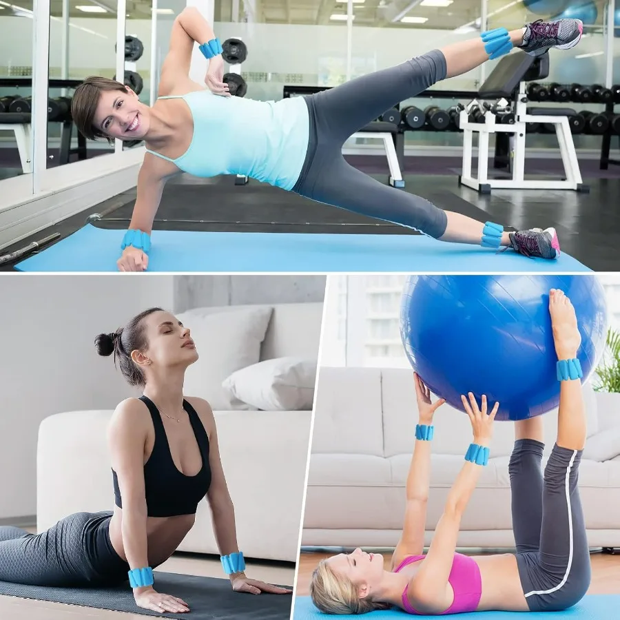 Wrist Weights Set of 2, Adjustable Silicone Weight Bracelets for Women & Men, Wearable Ankle/Wrist Weights Suitable for Yoga, Da