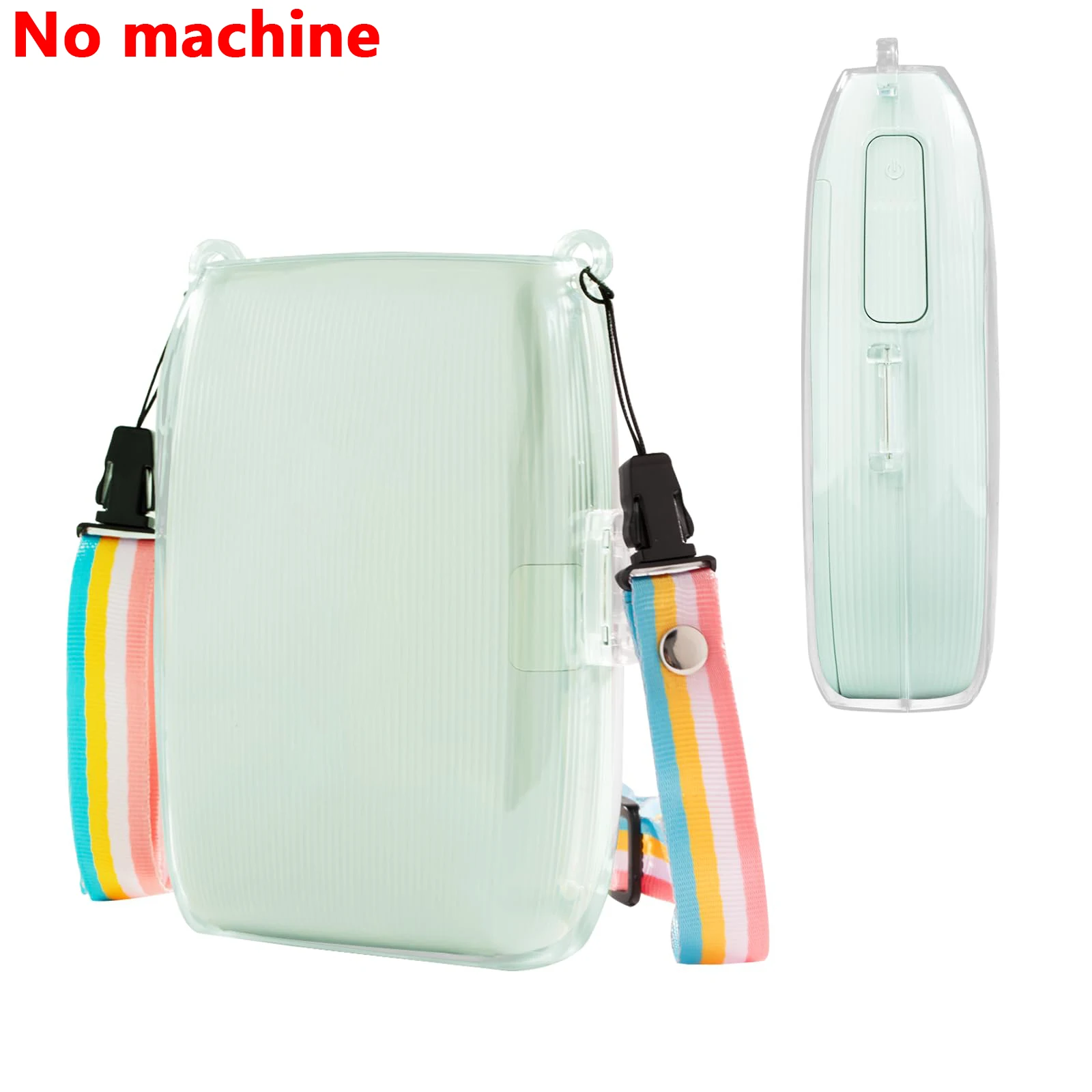Storage Bags 1pc Printer Protective Hard Case for instax Mini Link 3 Transparent Case + Rainbow Shoulder Strap