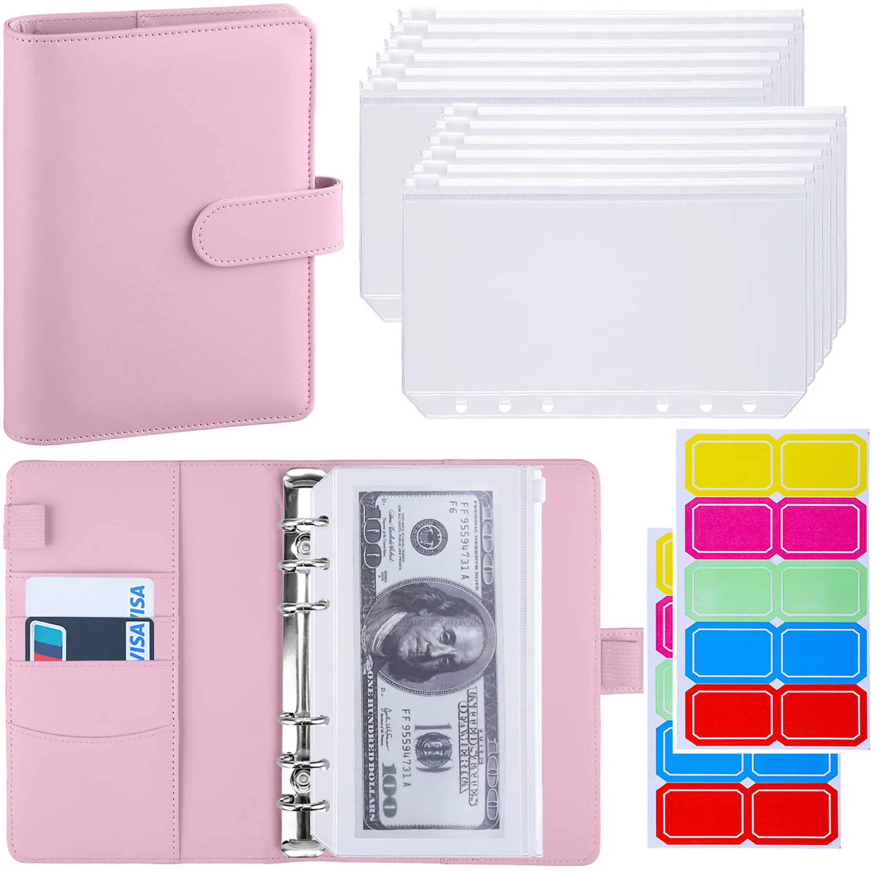 A6 Budget Binder with Zipper Envelope Cash Budget Planning This