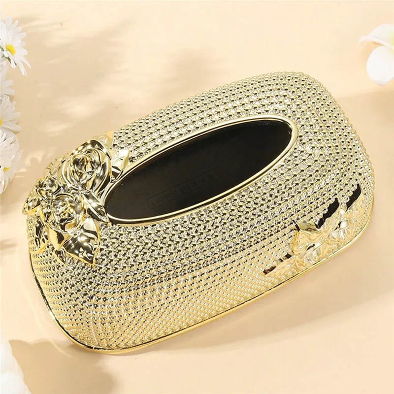 1Pcs high-end gold tissue box, napkin storage box, suitable for kitchens, restaurants, bathrooms, and desks 3
