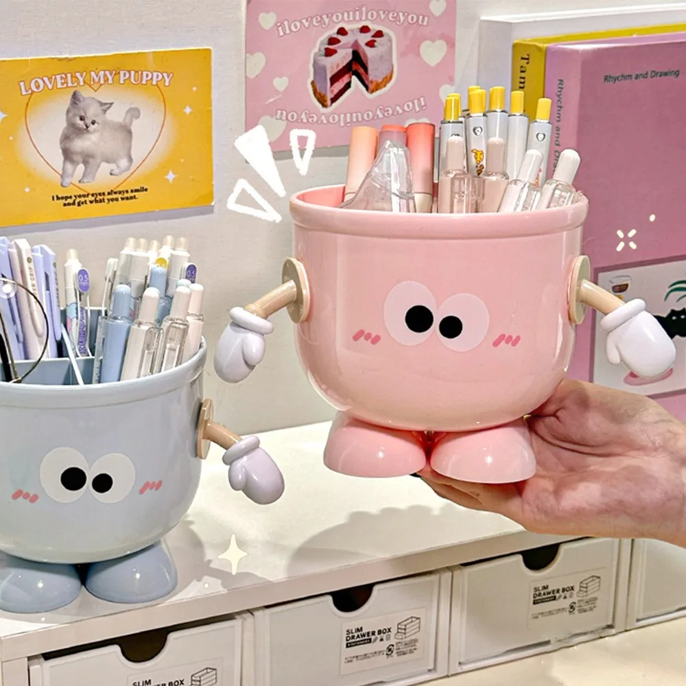 New Multipurpose Pen Holder Cartoon Multifunction Desktop Organizer Stationery Plastic Desk Storage Holder