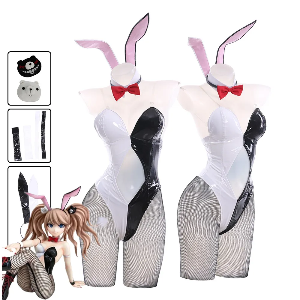 

Enoshima Junko Cosplay Costumes Game Danganronpa Cosplay White Black Bunny Girls Gift Halloween Costumes Full Clothes