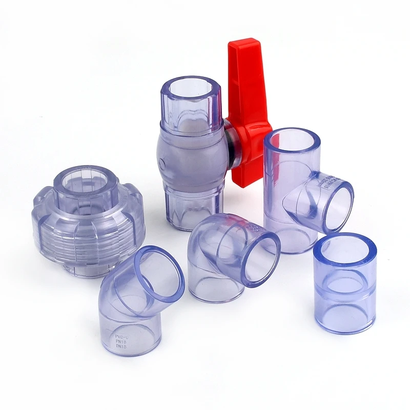 20~63mm High Quality Blue Transparent UPVC Pipe Connectors Garden Water Aquarium Fish Tank Drainage Tube Fittings Accessories pvc pipe fittings